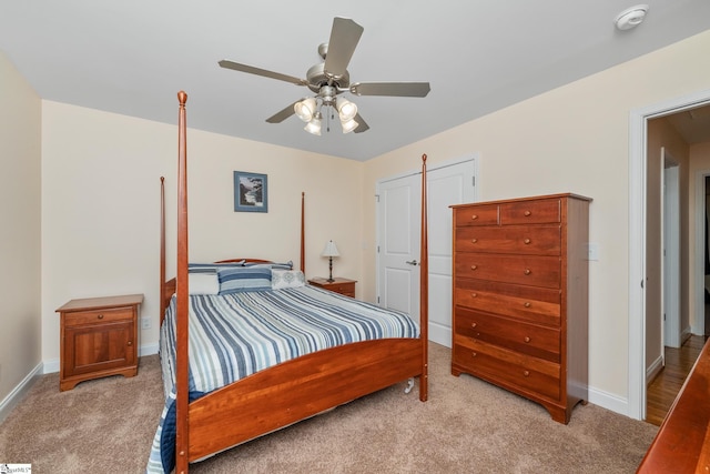 426 Isaqueena Dr, Greer, SC 29651 - bedroom with carpet floors, baseboards, and a ceiling fan