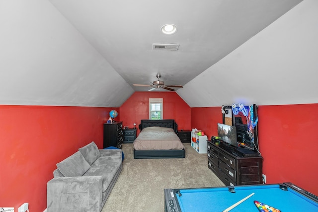 426 Isaqueena Dr, Greer, SC 29651 - bedroom featuring carpet flooring, vaulted ceiling, and ceiling fan