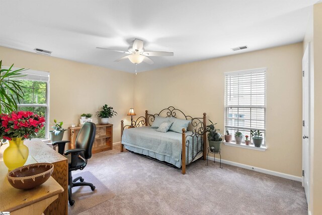 26 Willow Oak Ct, Simpsonville, SC 29681 - carpeted bedroom with a desk, baseboards, and ceiling fan