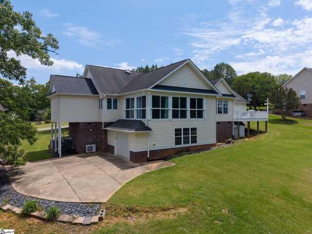 155 Mountain Lake Dr, Piedmont, SC 29673 - back of property with driveway, brick siding, a yard, and a garage