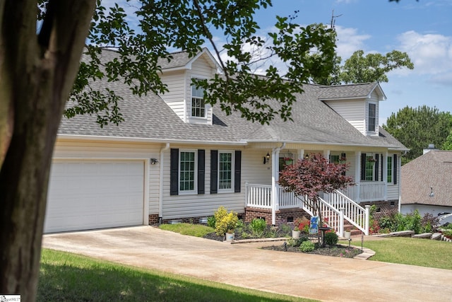155 Mountain Lake Dr, Piedmont, SC 29673 - view of front of property featuring a porch, concrete driveway, a shingled roof, and a garage