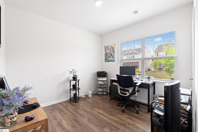 51 Oak Edge Ln, Greer, SC 29651 - office featuring dark wood-type flooring and baseboards
