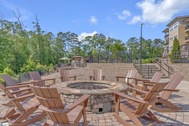 13500 Clemson Blvd Unit 2301, Seneca, SC 29678 - view of patio with an outdoor fire pit and fence