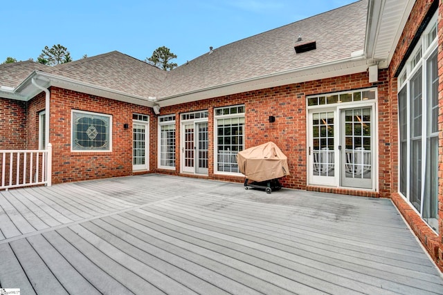 deck with area for grilling