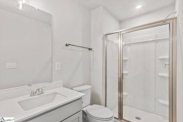 102 Randwick Ln, Greer, SC 29651 - full bathroom featuring a stall shower, vanity, and toilet