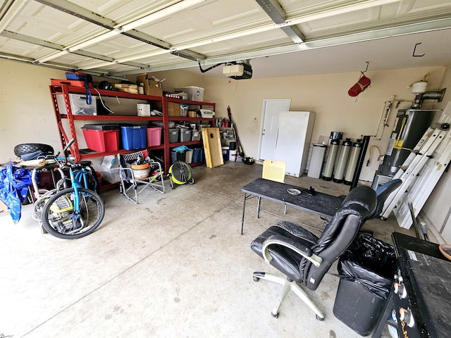 garage with water heater