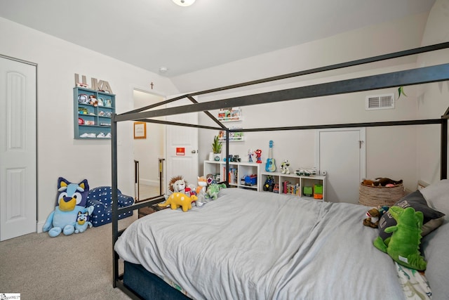 bedroom featuring carpet