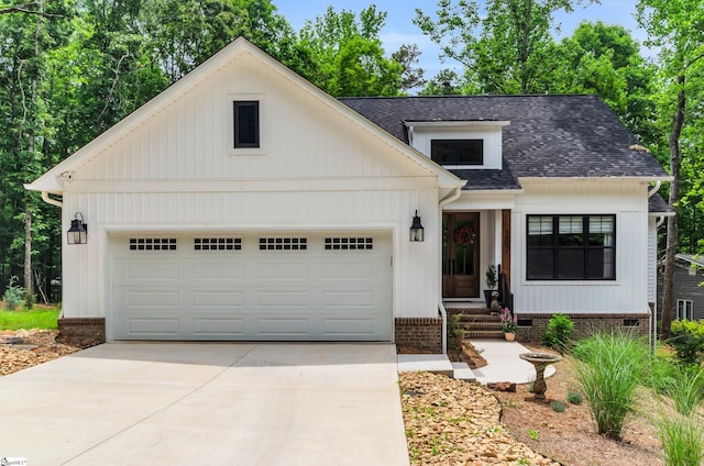 203 N Hogan Dr, Westminster, SC 29693 - modern inspired farmhouse with a garage, concrete driveway, and roof with shingles