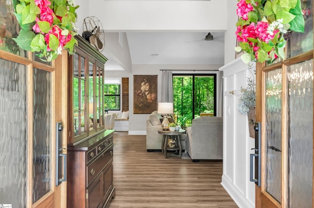 203 N Hogan Dr, Westminster, SC 29693 - entryway featuring plenty of natural light, wood finished floors, a ceiling fan, and baseboards