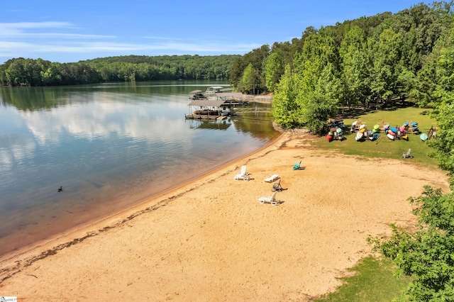 203 N Hogan Dr, Westminster, SC 29693 - water view with a heavily wooded area and a floating dock