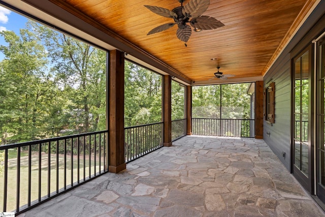 160 Mountain Brook Trl, Greenville, SC 29609 - unfurnished sunroom with a ceiling fan