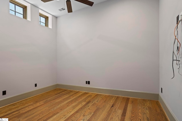 160 Mountain Brook Trl, Greenville, SC 29609 - unfurnished room with ceiling fan, wood finished floors, and baseboards