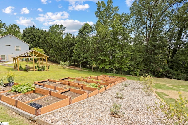 160 Mountain Brook Trl, Greenville, SC 29609 - view of grassy yard featuring a gazebo and a vegetable garden