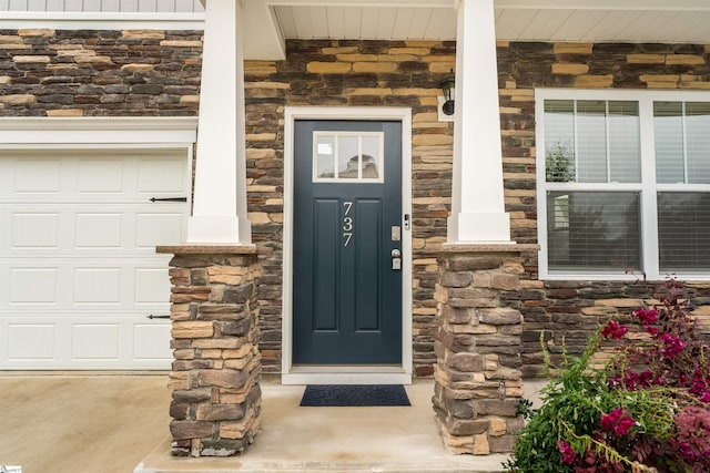 737 Rockhurst Way, Woodruff, SC 29388 - entrance to property featuring stone siding and a porch