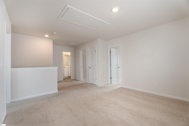 737 Rockhurst Way, Woodruff, SC 29388 - empty room featuring attic access, light colored carpet, recessed lighting, and baseboards