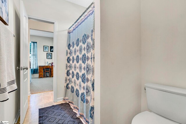 5 Laurelcrest Ln, Travelers Rest, SC 29690 - full bathroom with toilet, tile patterned floors, a shower with curtain, and baseboards