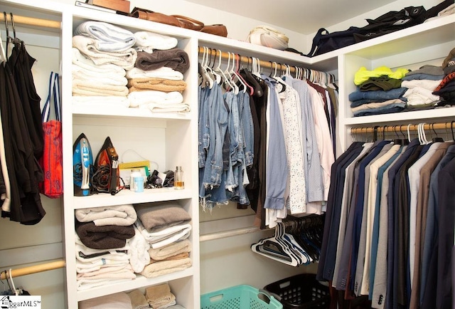 view of walk in closet