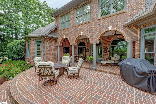 view of patio / terrace featuring grilling area