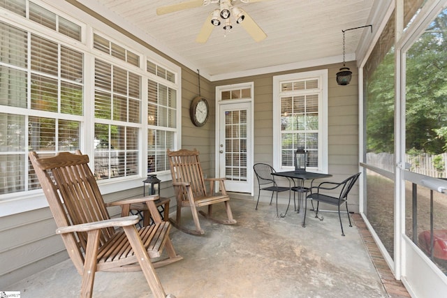 1008 Calumet Ct, Piedmont, SC 29673 - sunroom / solarium with a ceiling fan and outdoor dining space