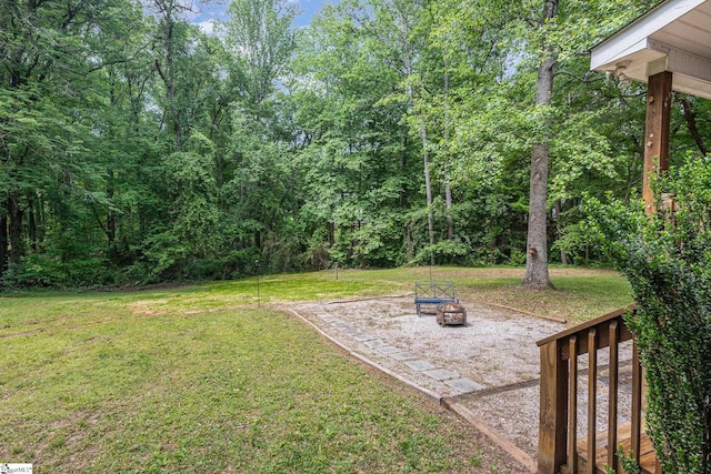 108 Ascot Ct, Easley, SC 29642 - view of grassy yard with an outdoor fire pit