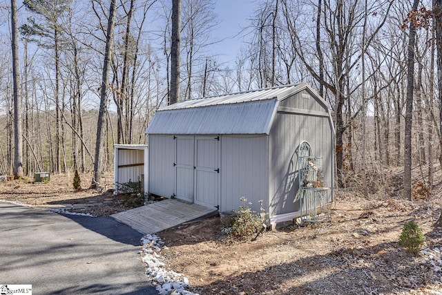 view of shed