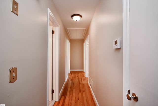 200 Lavonne Ave, Easley, SC 29642 - hall with attic access, light wood-style floors, and baseboards