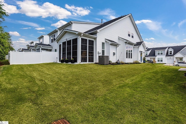 1560 Shallons Ct, Spartanburg, SC 29301 - rear view of house with a sunroom and cooling unit
