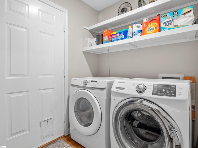702 Lakewinds Blvd, Inman, SC 29349 - washroom with separate washer and dryer and wood finished floors
