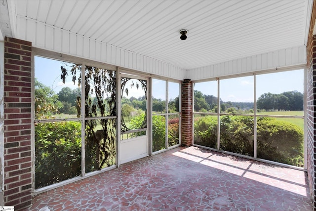 view of unfurnished sunroom