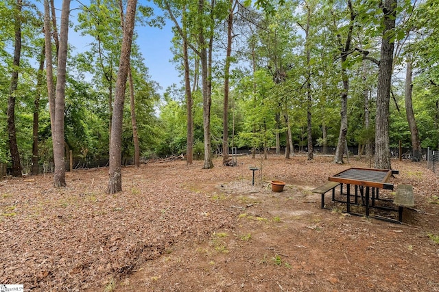 view of community featuring fence