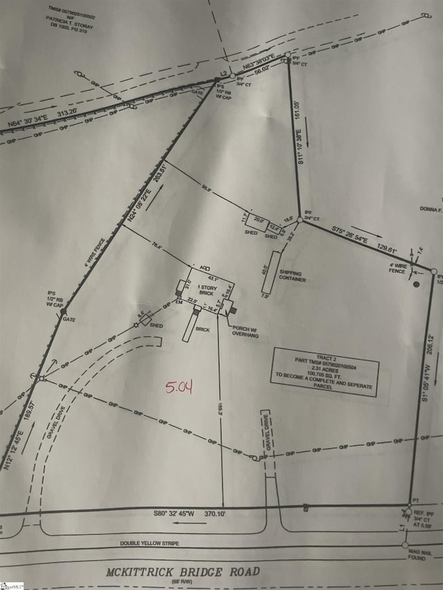 105 Mckittrick Bridge Rd, Fountain Inn, SC 29644 - survey map / technical document