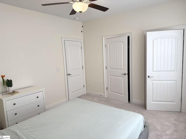 920 Hunterdale Ln, Boiling Springs, SC 29316 - bedroom with light carpet, baseboards, and ceiling fan