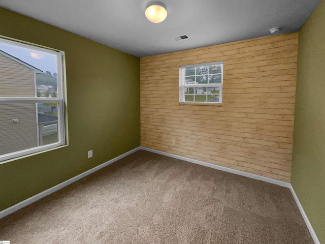 135 Evvalane Dr, Spartanburg, SC 29302 - empty room with wooden walls, carpet, and baseboards
