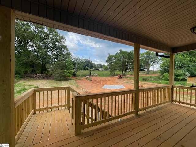 113 N Spencer St, Duncan, SC 29334 - wooden deck with view of scattered trees