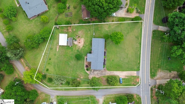 aerial view of property's location with property boundaries highlighted
