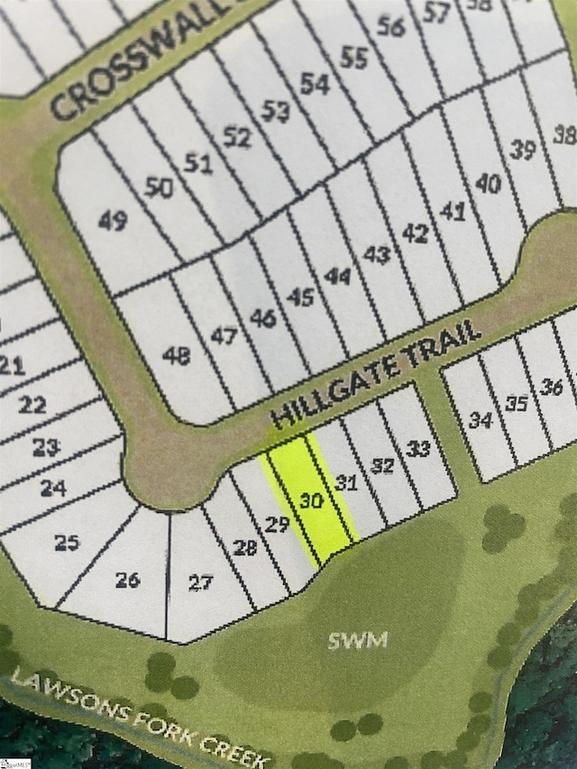 map showing property parcels