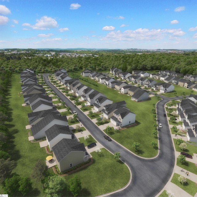 aerial perspective of suburban area