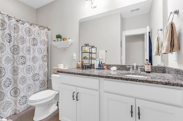 107 Summer Oak Ln, Simpsonville, SC 29680 - bathroom with toilet, vanity, and a shower with curtain
