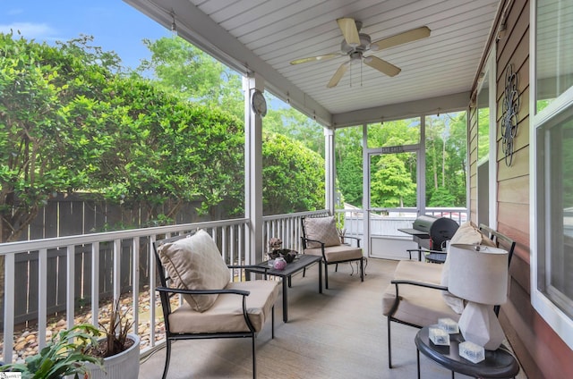 107 Summer Oak Ln, Simpsonville, SC 29680 - view of patio with ceiling fan, fence, and grilling area