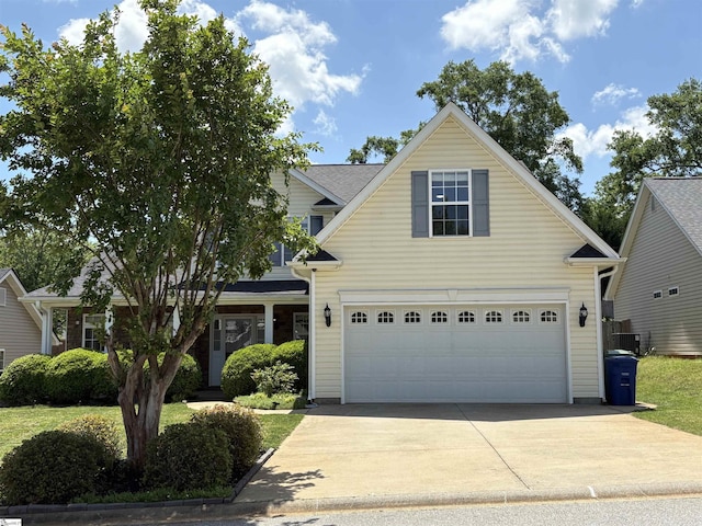 204 Silver Run Ln, Greenville, SC 29607 - traditional home with concrete driveway, an attached garage, and central AC