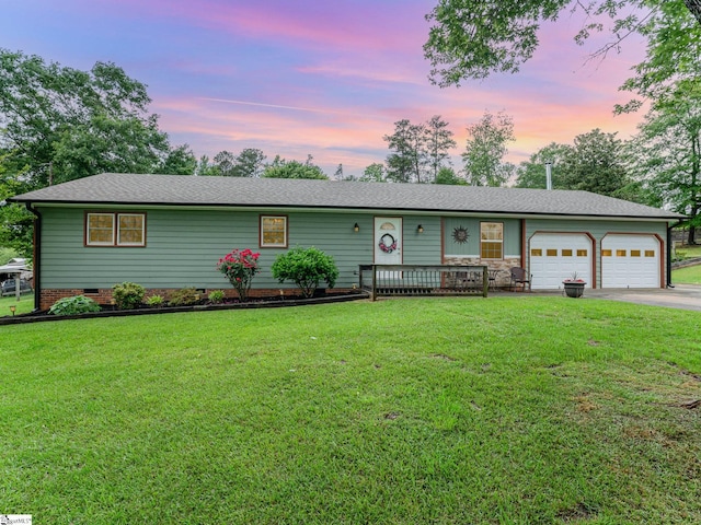 1312 Anderson Hwy, Easley, SC 29642 - ranch-style home featuring crawl space, driveway, a front lawn, and a garage