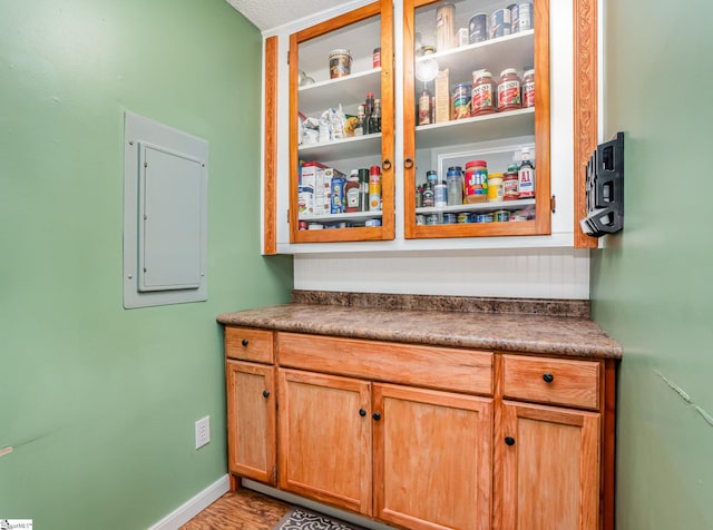 1312 Anderson Hwy, Easley, SC 29642 - detailed view of electric panel, wood finished floors, and baseboards
