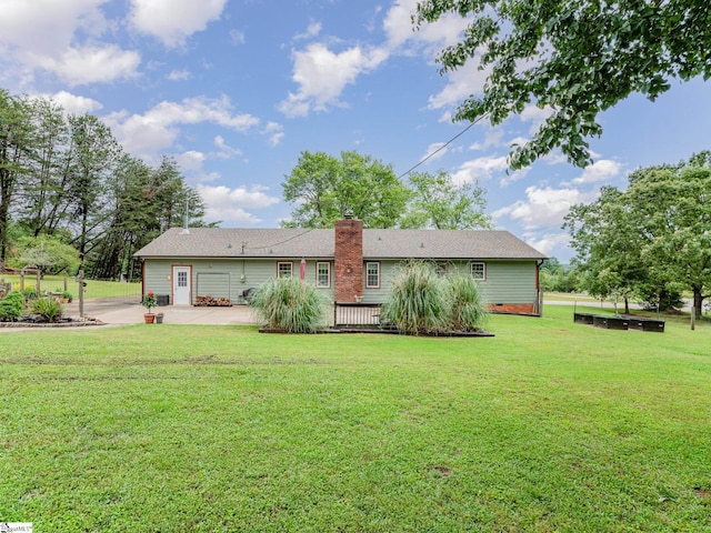1312 Anderson Hwy, Easley, SC 29642 - rear view of property with a patio area, a yard, a chimney, and crawl space