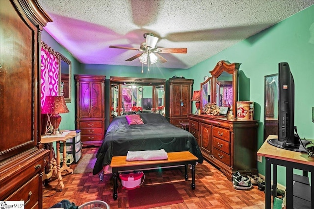 202 Vermont Dr, Gaffney, SC 29341 - bedroom featuring a textured ceiling and ceiling fan