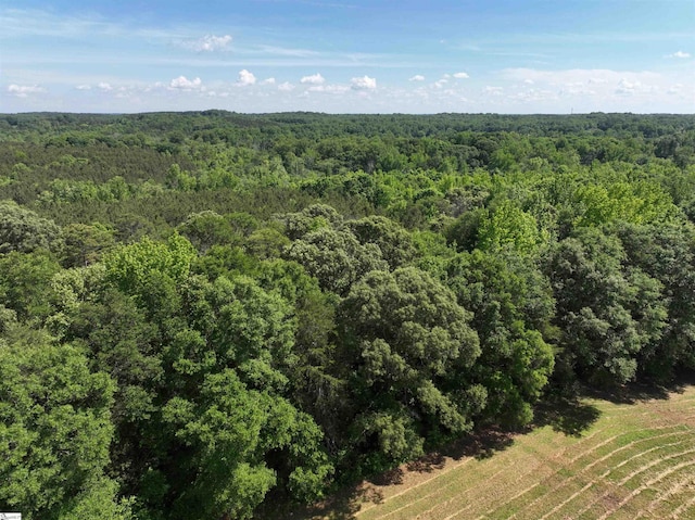 aerial view of a heavily wooded area