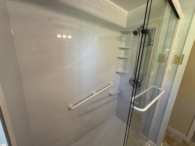 full bathroom featuring a stall shower
