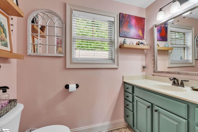 142 Stillcountry Cir, Travelers Rest, SC 29690 - bathroom featuring toilet, vanity, and baseboards