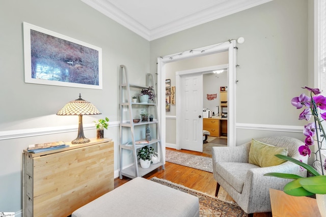 142 Stillcountry Cir, Travelers Rest, SC 29690 - sitting room with ornamental molding and wood finished floors