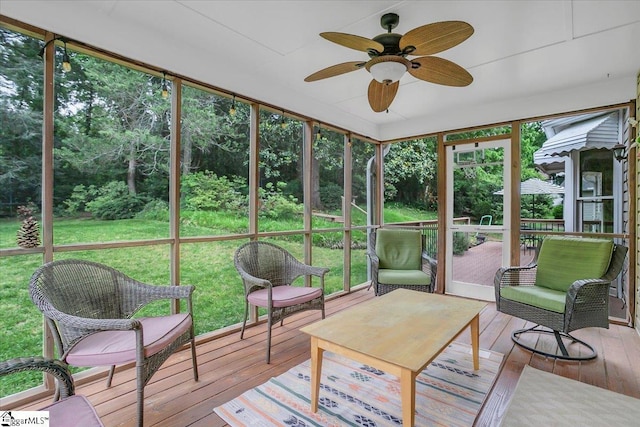 111 Golf View Ln, Greenville, SC 29609 - sunroom with ceiling fan
