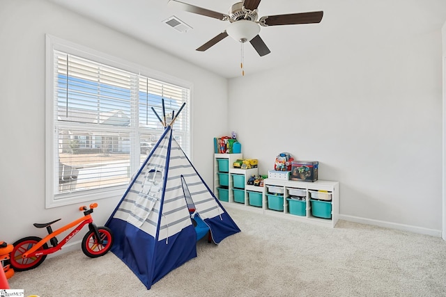 121 Frost Flower Way, Fountain Inn, SC 29644 - recreation room with carpet floors, a ceiling fan, and baseboards